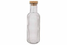 Fles 1 liter met kurk Raya Grijs