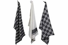 Theedoek Zwart Set van 3