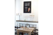 Muur krijtbord incl. krijt en ophangsysteem 80 cm x 60 cm Woody
