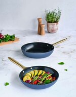 Koekenpannenset 2 delig Elegance blauw goud