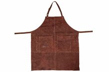 Leren schort met 2 zakken bruin Accessoires