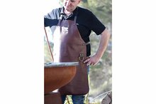 Leren schort bruin rood Accessoires
