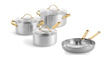 Pannenset RVS 8-delig Greenpan Padova 3-Ply uncoated 