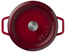 Braadpan 24 cm gietijzer rood Sola