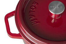 Braadpan 24 cm gietijzer rood Sola