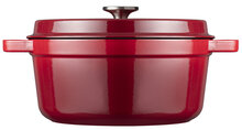 Braadpan 28 cm gietijzer rood Sola