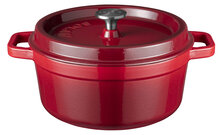 Braadpan 28 cm gietijzer rood Sola