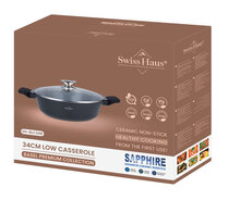 Braadpan laag 34 cm marmeren coating