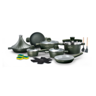 Pannenset keramische coating 20-delig Olive Green