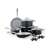 Pannenset keramische coating 14-delig zwart 