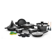 Pannenset keramische coating 20-delig zwart