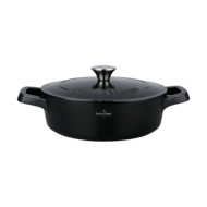 Hapjespan Swiss Haus 28cm met deksel Zwart