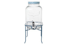 Sap dispenser op voet met kraantje 4,5 liter blauw
