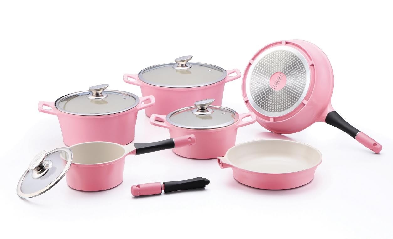 verwerken Voorspellen Ellendig Roze keramische pannenset 14-delig | Keramische pannen voordelig online  kopen - Kookwinkel Kitchen&More
