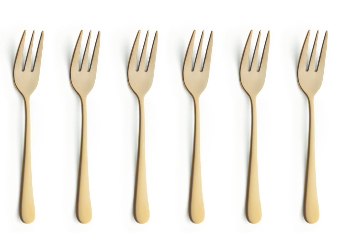 Gebaksvorkjes set van 6 Austin Vintage goud Amefa
