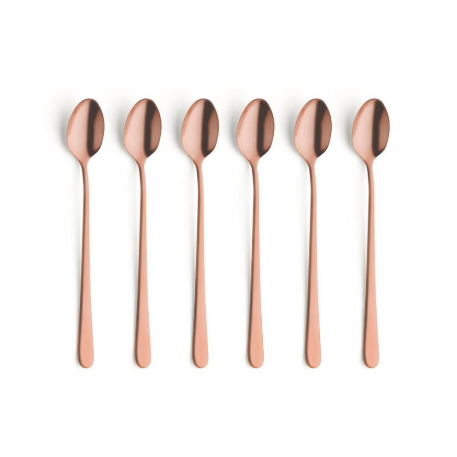 Longdrink lepels set van 6 Austin Vintage koper Amefa