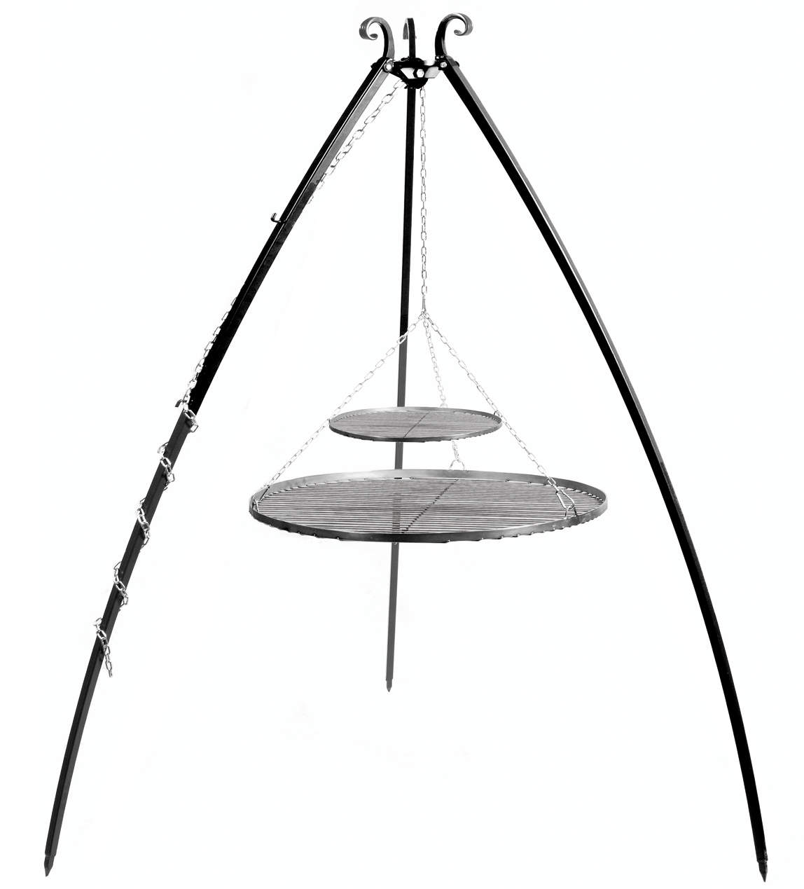 driepoot staal dubbel grill 200 cm