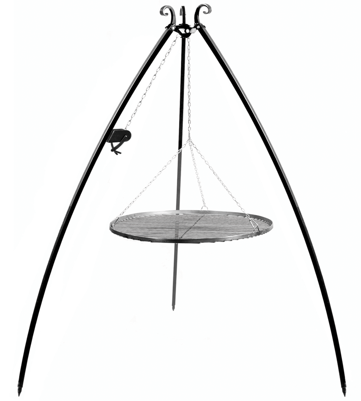 Driepoot 200 cm met stalen grill