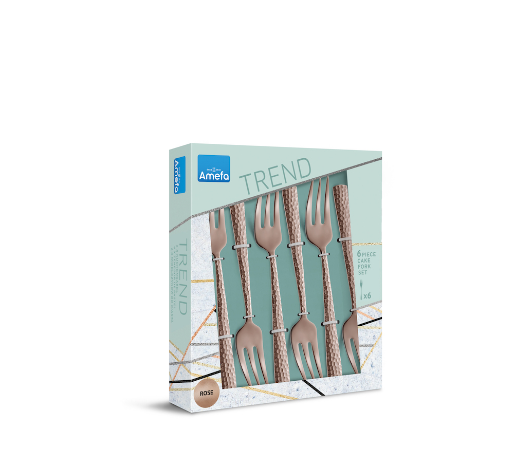 Amefa Gebaksvorkjes Felicity 6 stuks ros&eacute; champagne