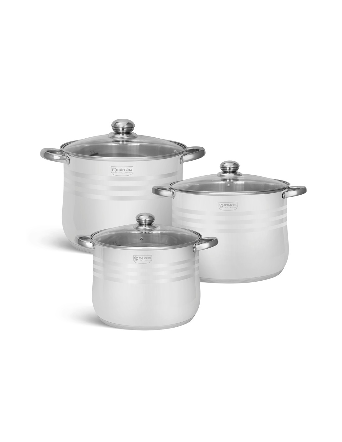 RVS Pannenset 6-delig Ed&euml;nb&euml;rg Classic Line voor Inductie