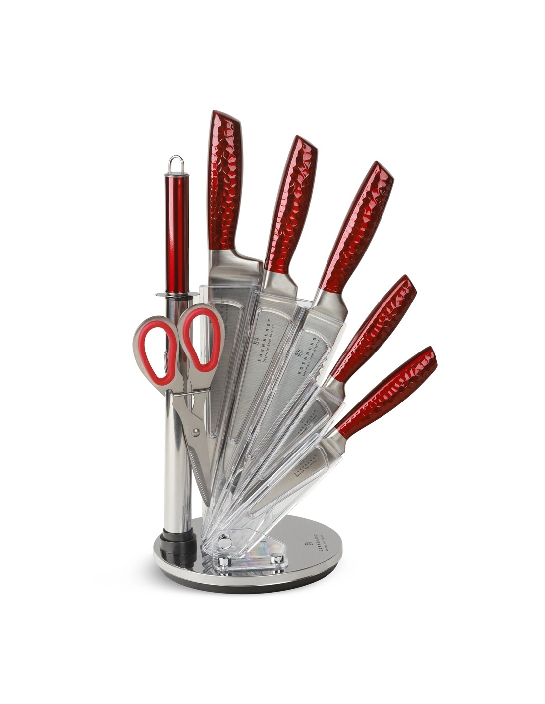 Messenset 8-Delig met messenhouder Ed&euml;nb&euml;rg Red Line