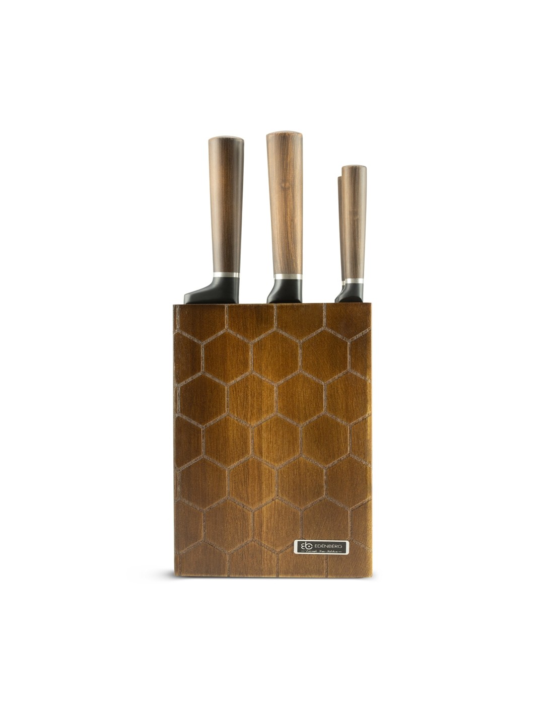 Messenset 6-Delig met houten messenhouder Ed&euml;nb&euml;rg Prestige Line