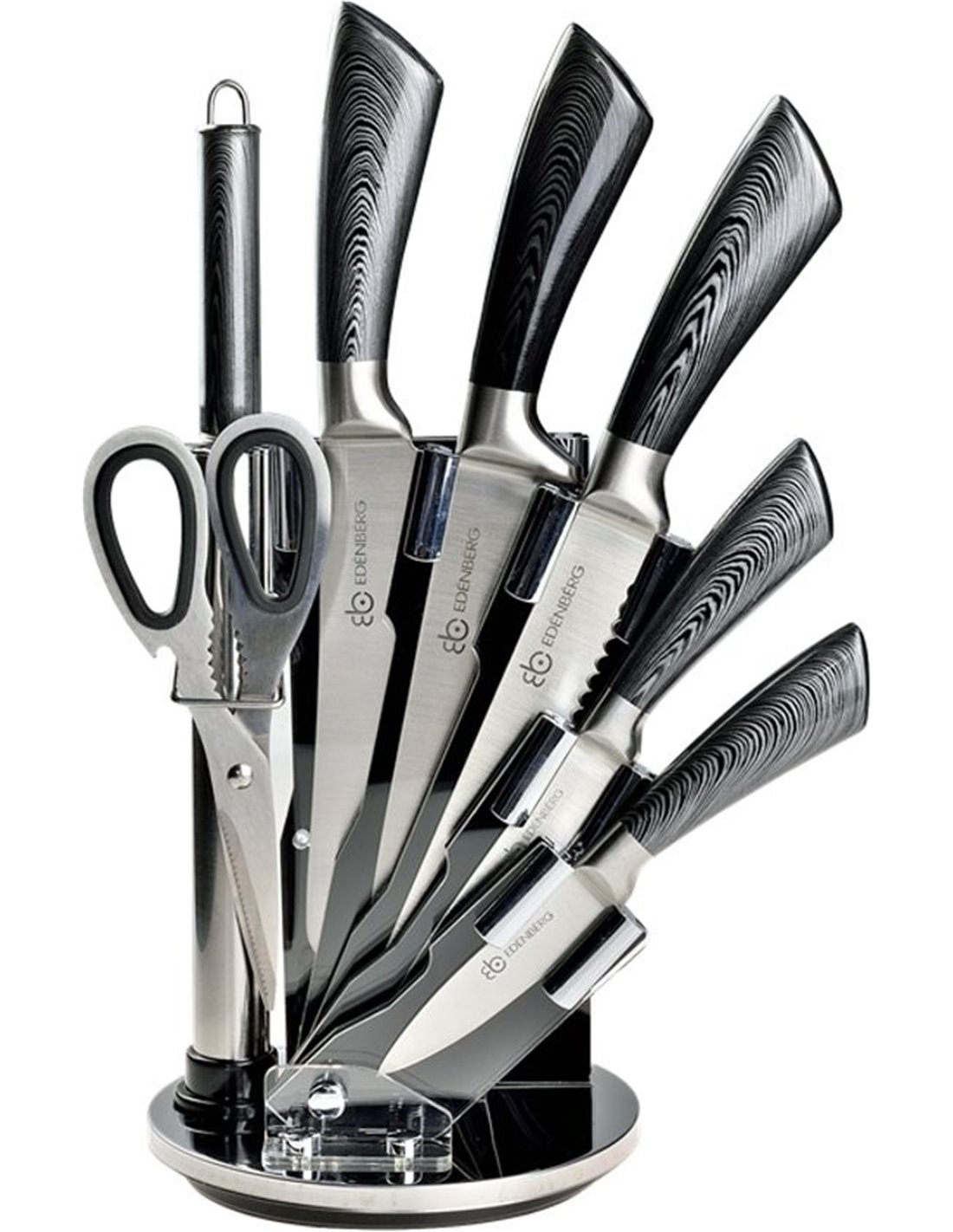 Messenset 6-Delig met roterende messenhouder Ed&euml;nb&euml;rg Prestige Line