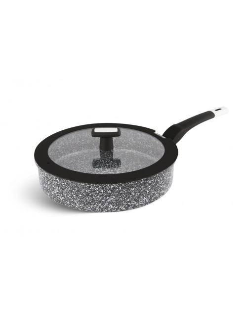 Hapjespan Keramische Coating 26 cm Grijs-Zwart-Wit Ed&euml;nb&euml;rg Stonetec Line