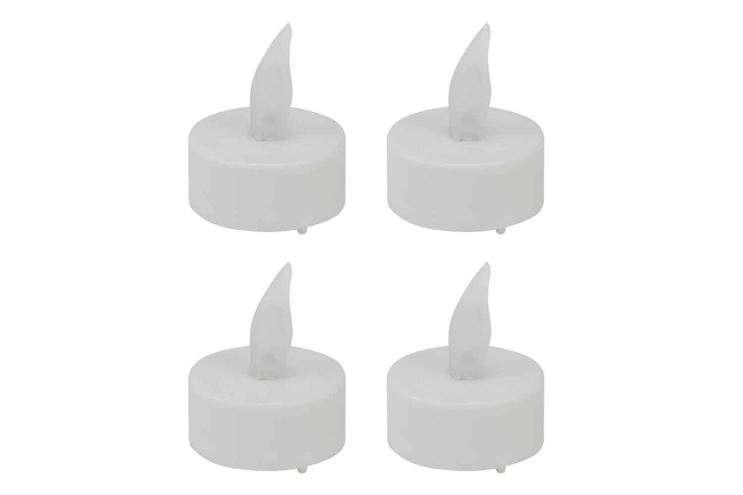 Theelicht LED Wit - Set van 4 stuks