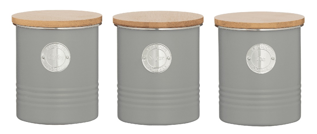 Voorraadpot set 3-delig Living Grijs