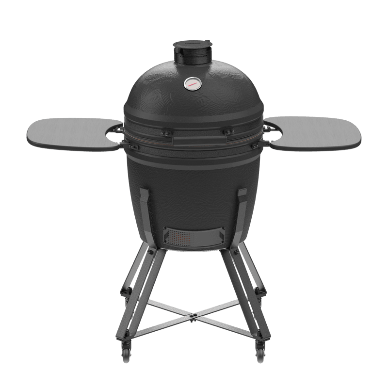 Kamado BBQ Grill XL mat zwart Kamal met zijbordjes en onderstel