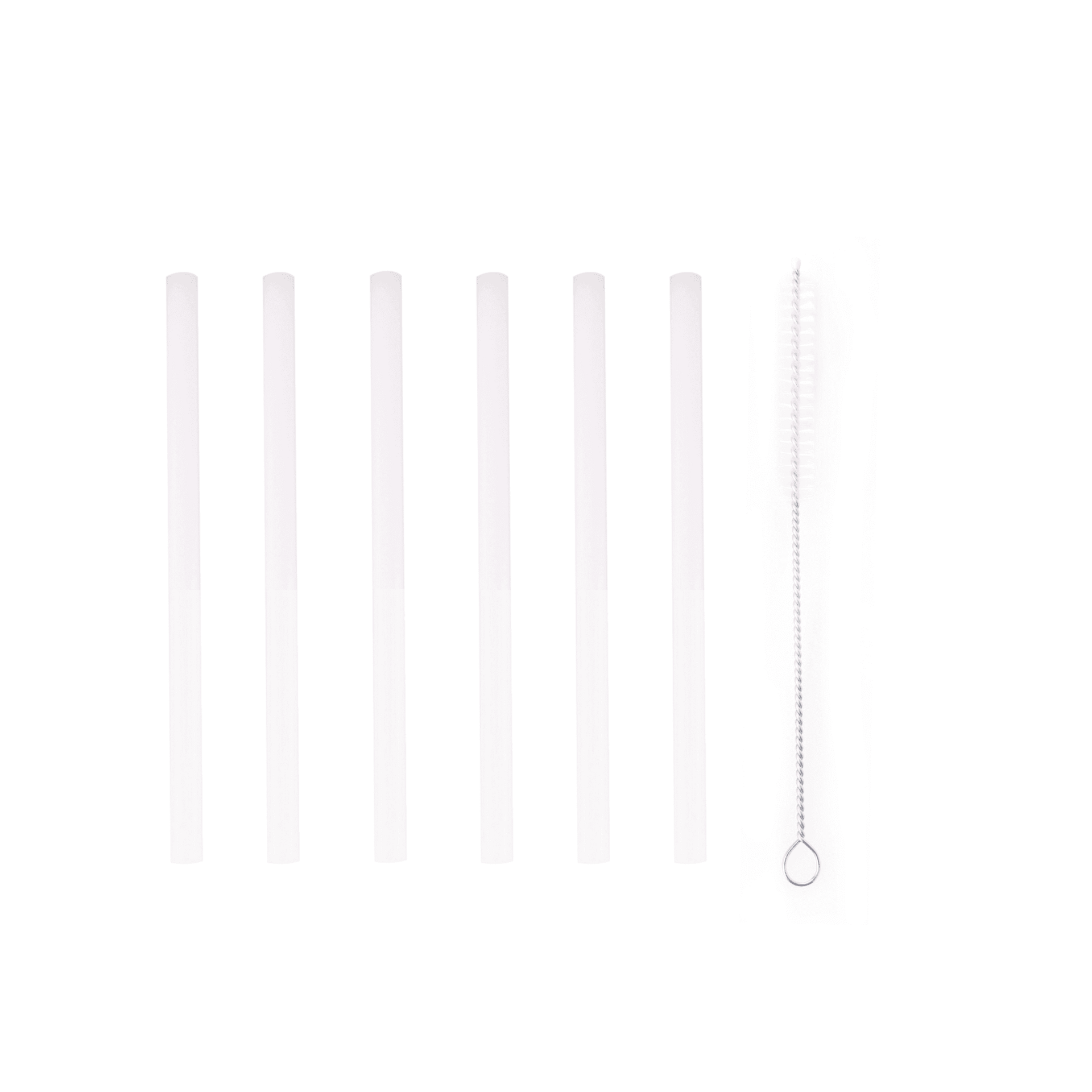 Rietjes 14cm Glas Wit set van 6
