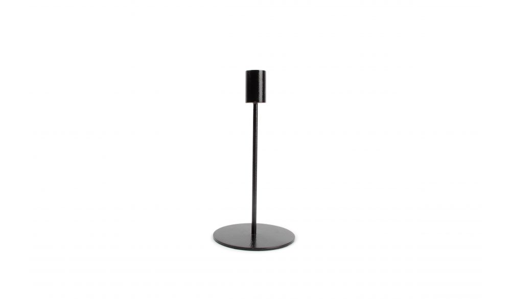 Kandelaar 10 x 20 cm Metaal Zwart Pillar