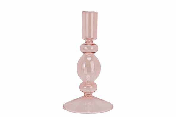Kandelaar Roze 8,5 x 8,5 x 16 cm Glas