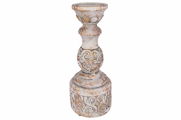 Kandelaar Cr&egrave;me 13 x 13 x 32,5 cm Retro