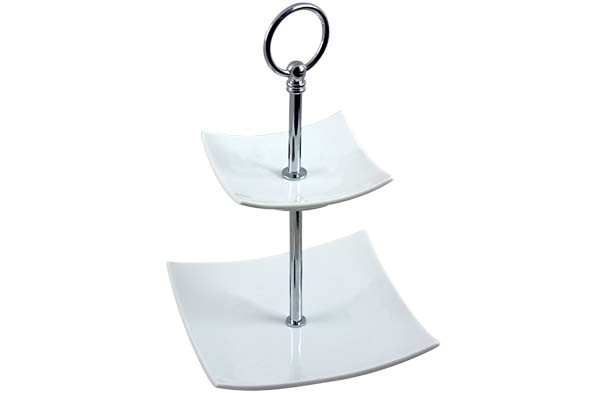 Etag&egrave;re vierkant 2 laags wit