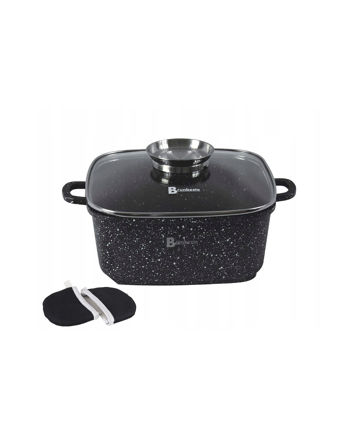Braadpan Keramische Coating 28&nbsp;cm Zwart Vierkant Brunbeste