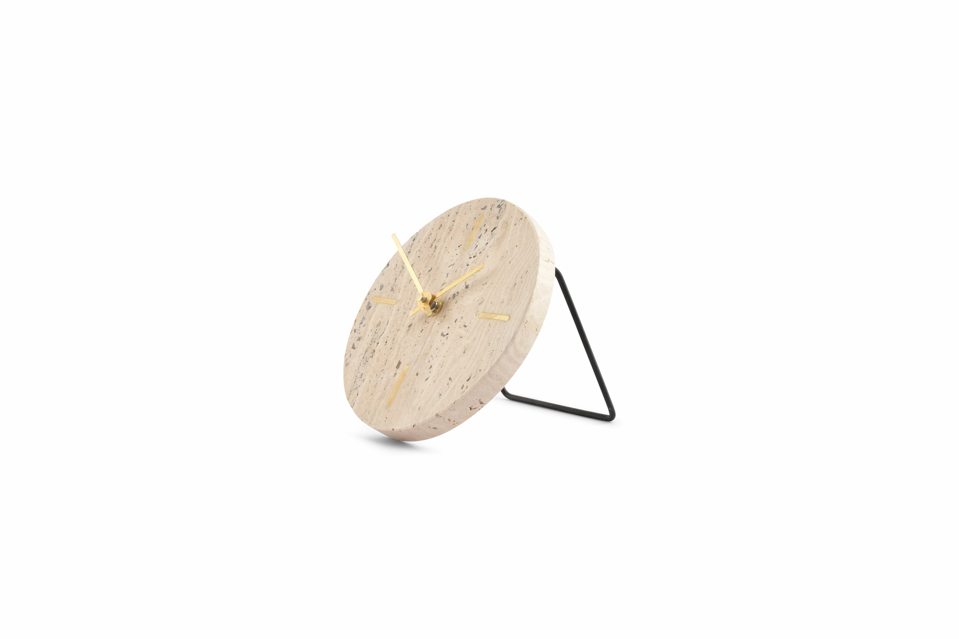 Tafelklok beige 15 cm travertijn Zone