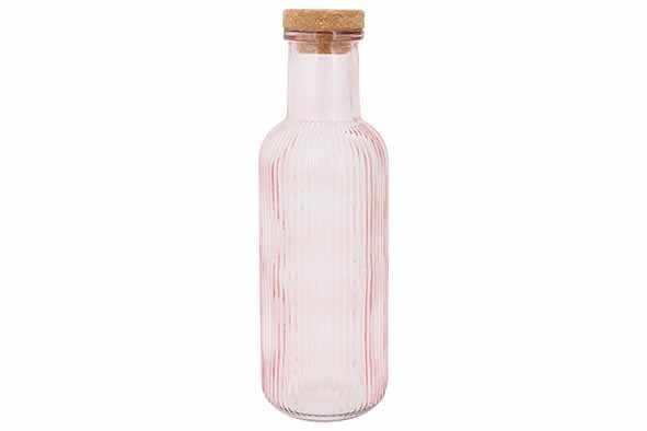 Fles 1 liter met kurk Raya Roze