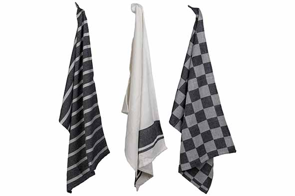Theedoek Zwart Set van 3