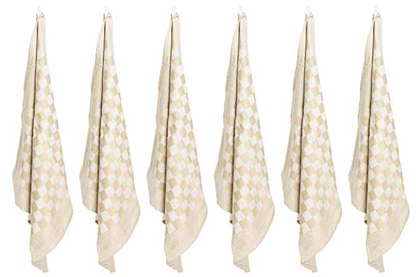 Theedoek Beige Set van 6