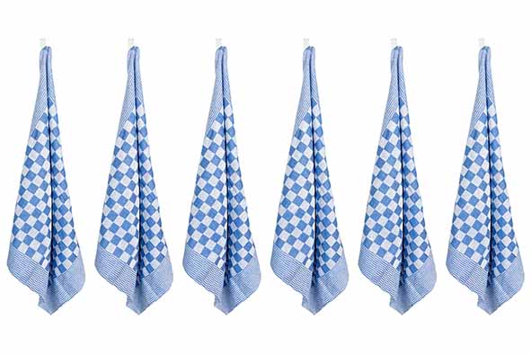 Theedoek Blauw Set van 6