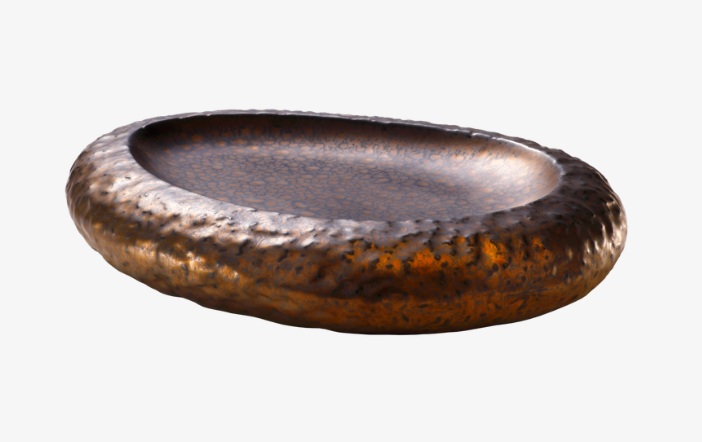 Ovaal bord 23,1 cm x 18,8 cm brons Calcaire