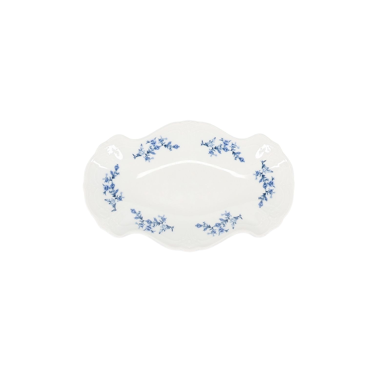 Serveerschaal 26 cm x 16 cm Blue Flower Retro