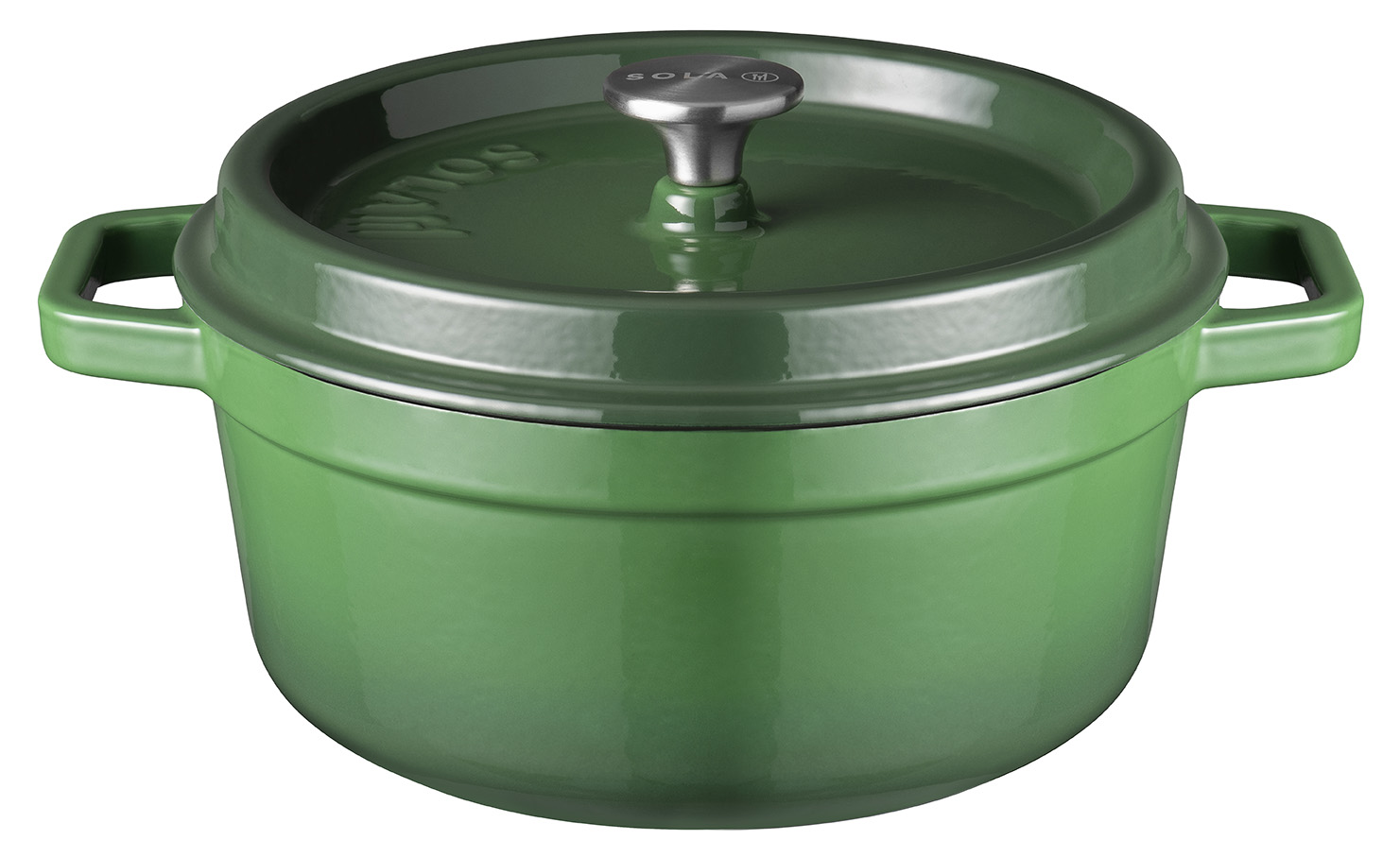 Braadpan 28 cm gietijzer groen Sola