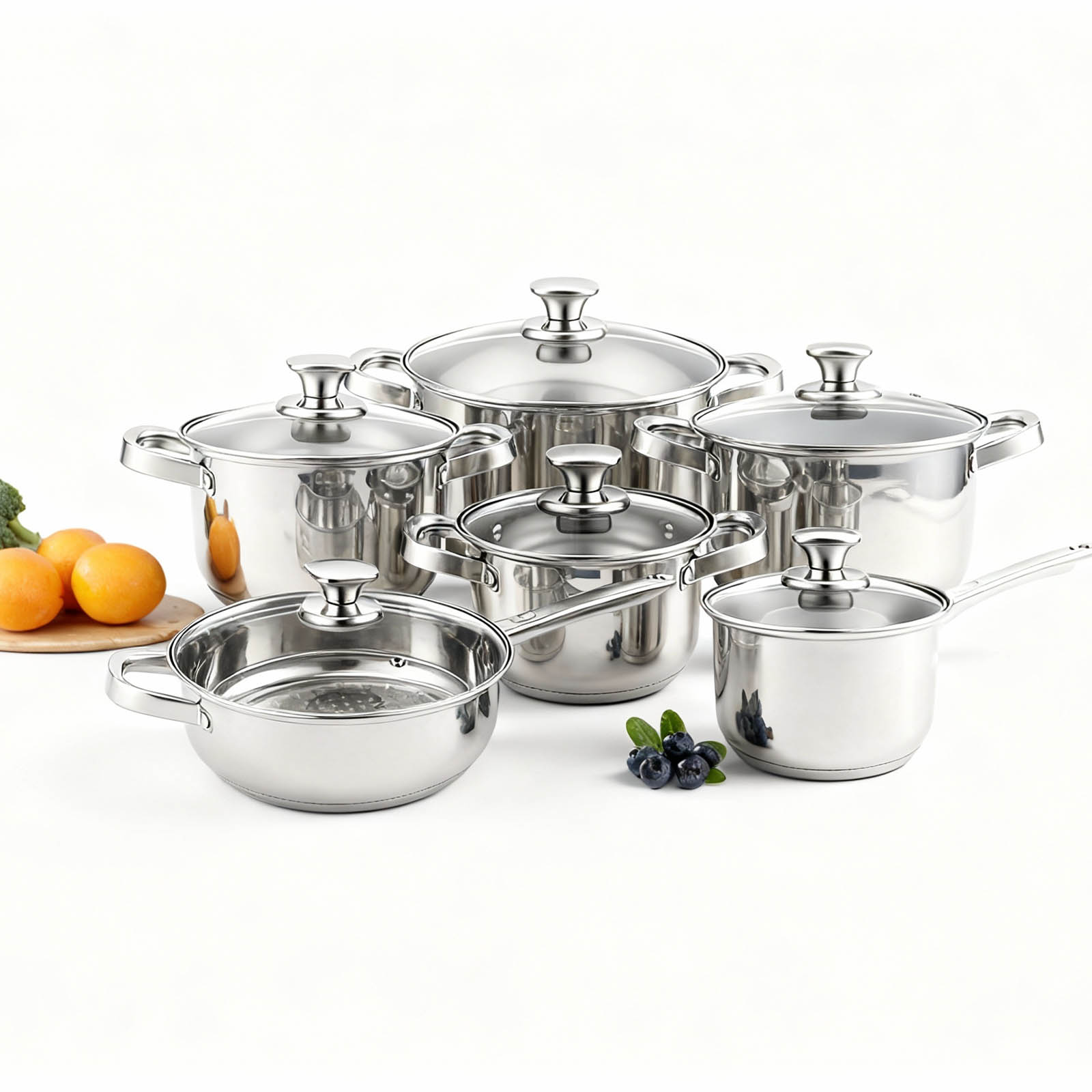 Pannenset RVS 12-delig 