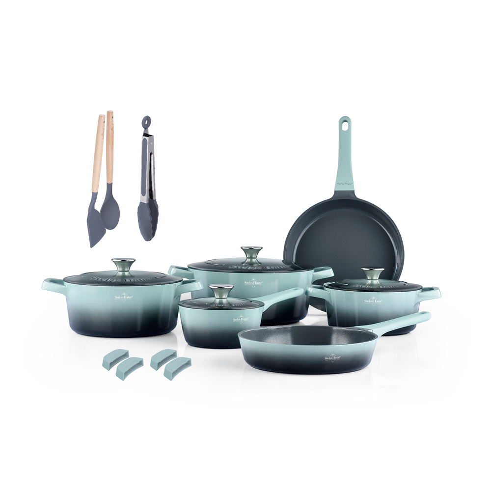 Pannenset keramische coating 17-delig Creuset Olive Green