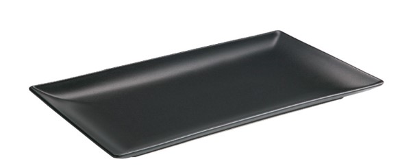 Asia Black rechthoekig bord mat zwart 30x15 cm
