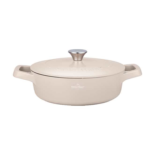 Hapjespan Swiss Haus 28cm met deksel Cr&egrave;me 