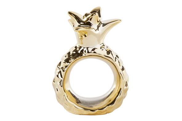 Servetring ananas goud 5x4x8cm
